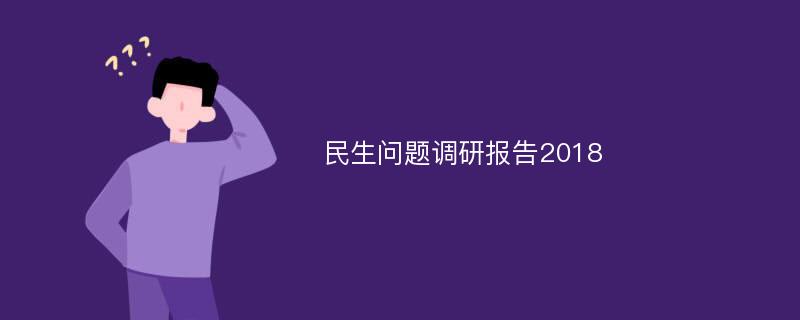 民生问题调研报告2018