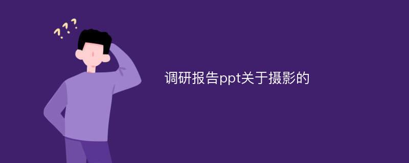 调研报告ppt关于摄影的