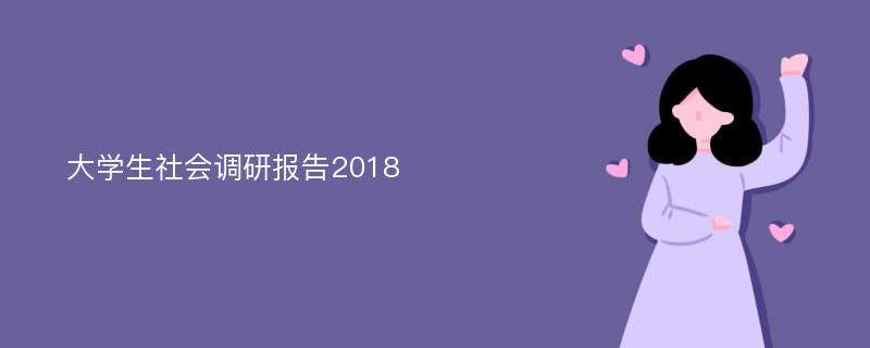 大学生社会调研报告2018