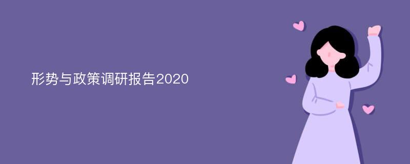 形势与政策调研报告2020