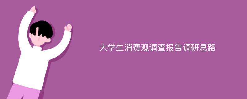 大学生消费观调查报告调研思路